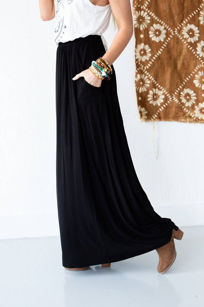 The Perfect Pocketed Maxi Skirt - Black by Three Birds Nest