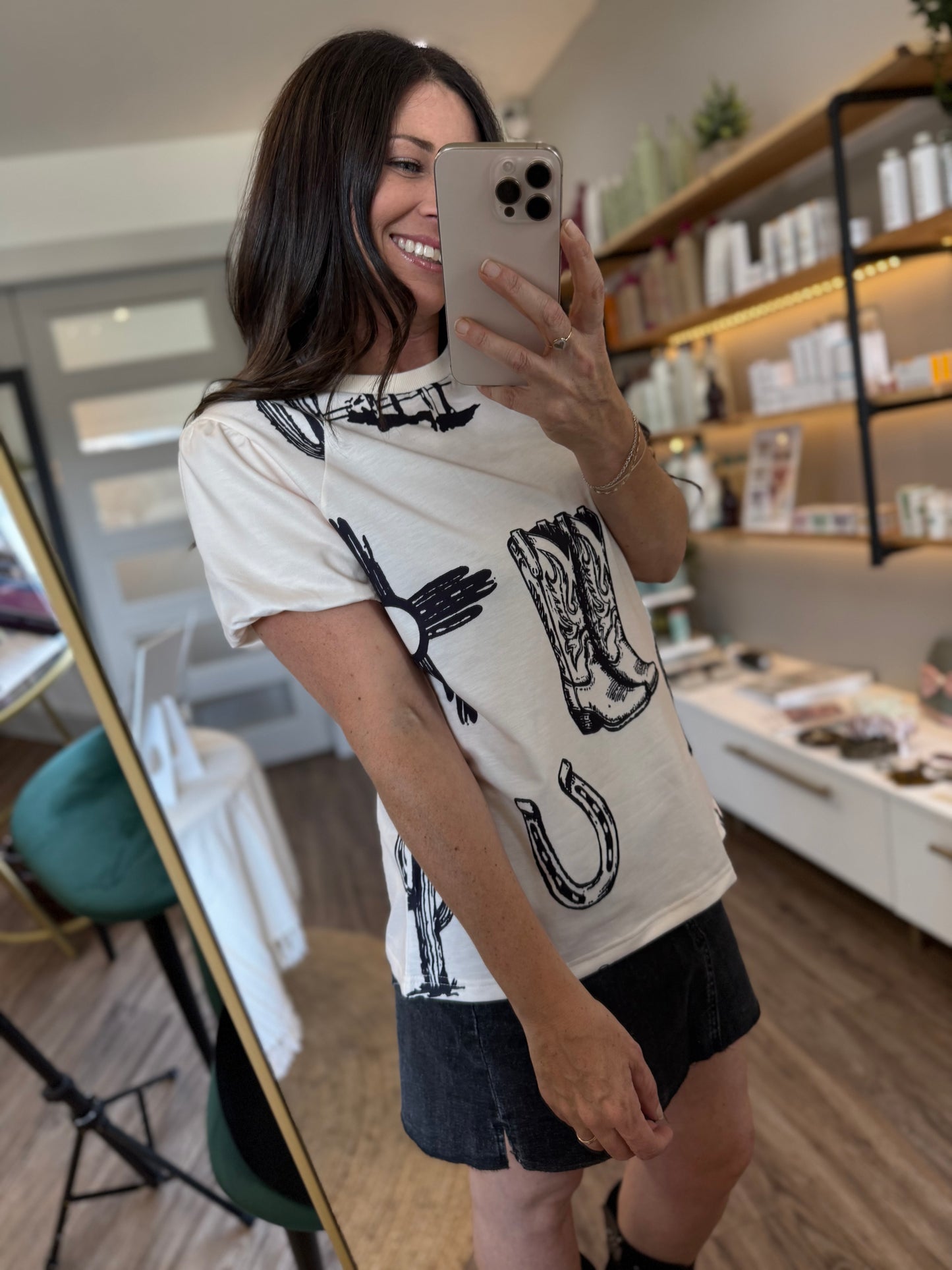 The Desert Sketch Puff Sleeve Tee