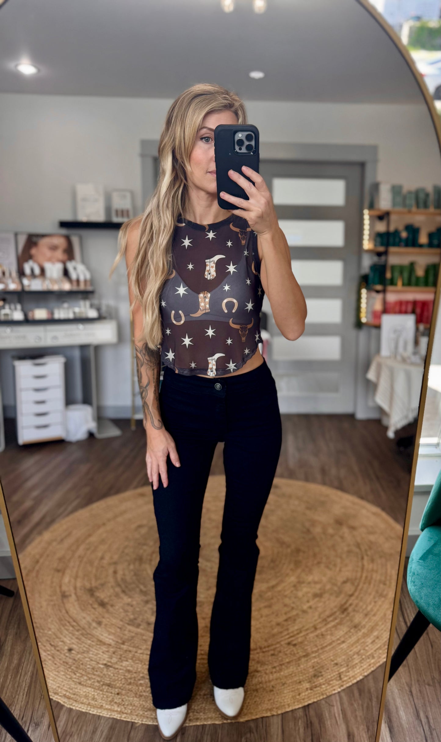 Black Reversible Button Flares by Rock and Roll Denim