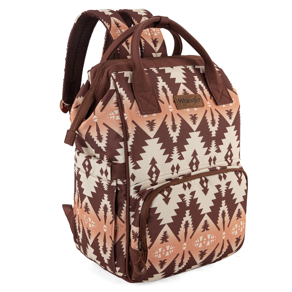 Wrangler® Aztec Callie Diaper Bag Backpack – Brown