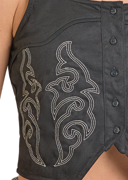 Embroidered Microsuede Top by Rock & Roll Denim