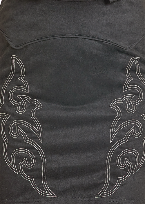 Embroidered Microsuede Skirt by Rock & Roll Denim