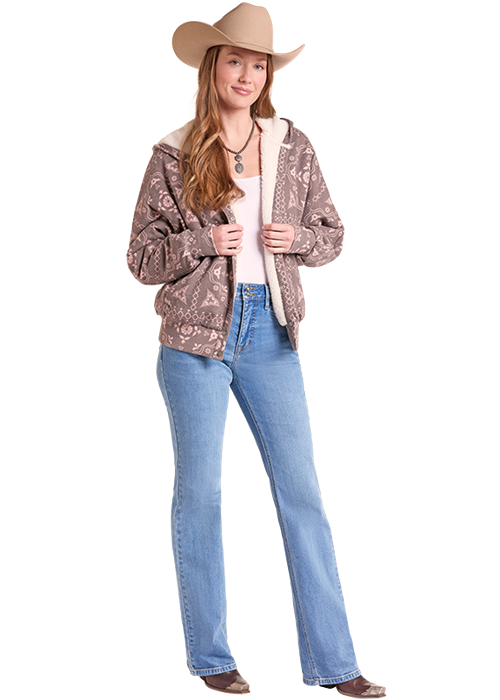 The Chocolate Bandana Sherpa Jacket by Rock & Roll Denim