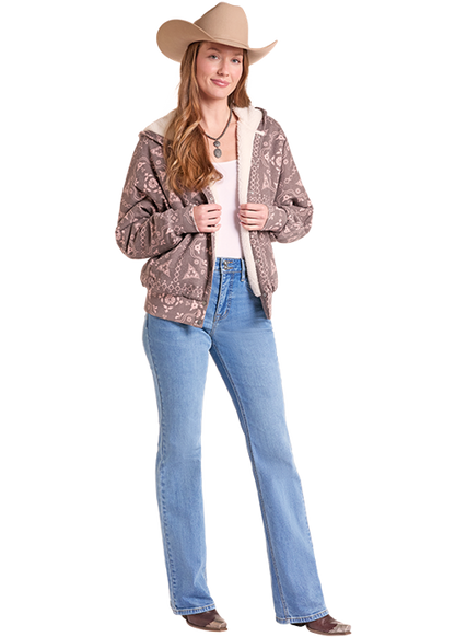The Chocolate Bandana Sherpa Jacket by Rock & Roll Denim