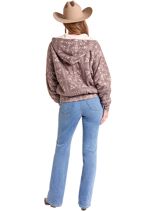 The Chocolate Bandana Sherpa Jacket by Rock & Roll Denim