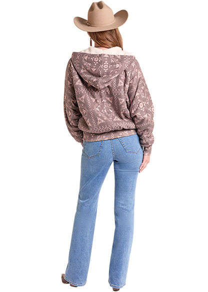 The Chocolate Bandana Sherpa Jacket by Rock & Roll Denim