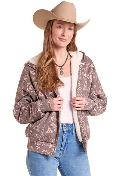 The Chocolate Bandana Sherpa Jacket by Rock & Roll Denim