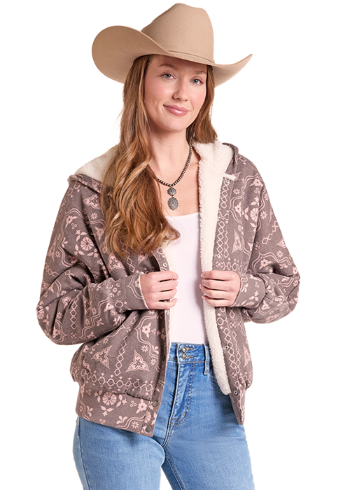 The Chocolate Bandana Sherpa Jacket by Rock & Roll Denim