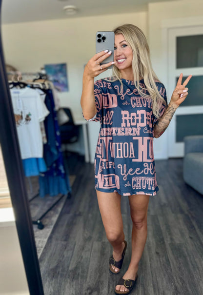 The Cowgirl Conversation T-Shirt Dress / Oversided Tee
