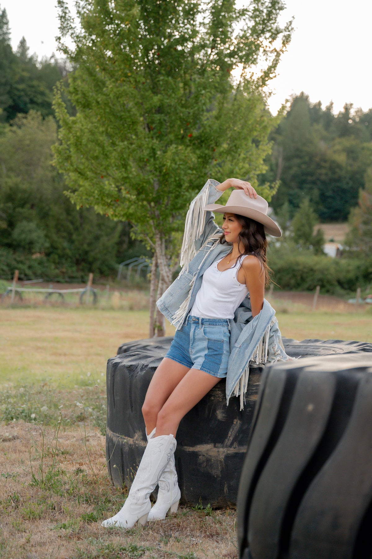 The Renegade Denim Fringe Oversized Jacket