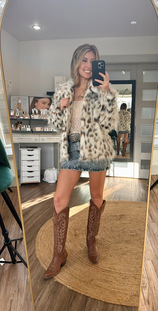 Cheetah Faux Fur Jacket