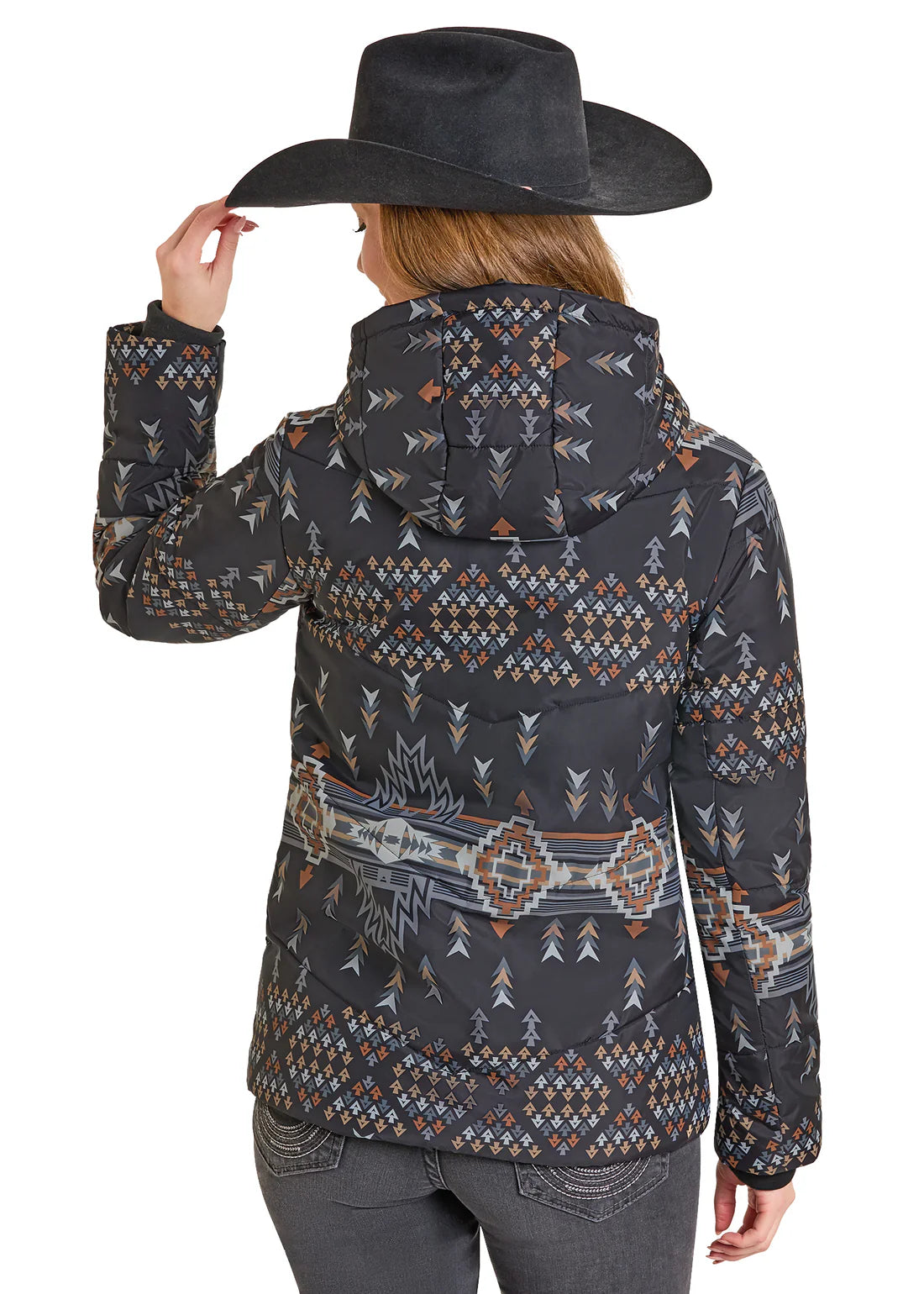 Aztec Hooded Puffer Jacket by Panhandle