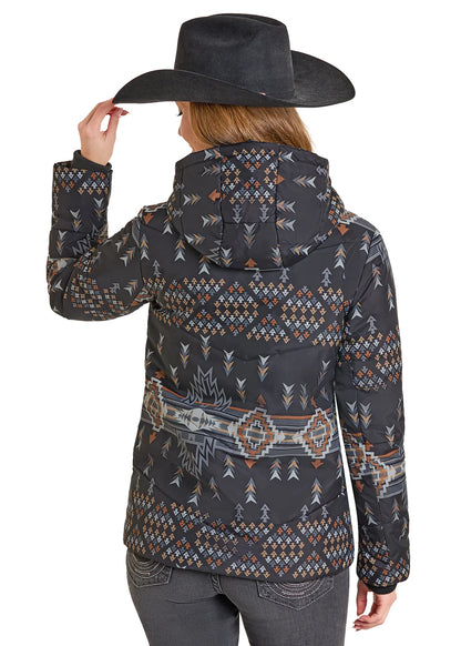 Aztec Hooded Puffer Jacket by Panhandle