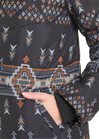 Aztec Hooded Puffer Jacket by Panhandle