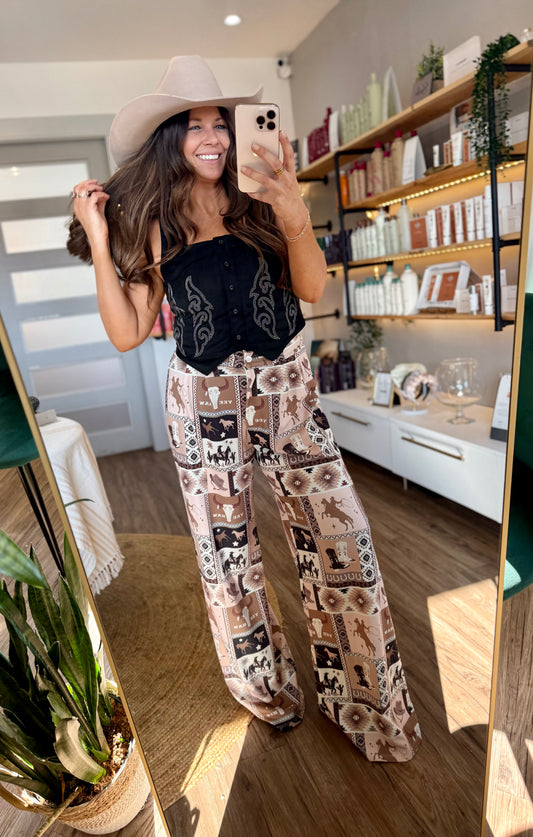 Nora Western Patches Dress Pants
