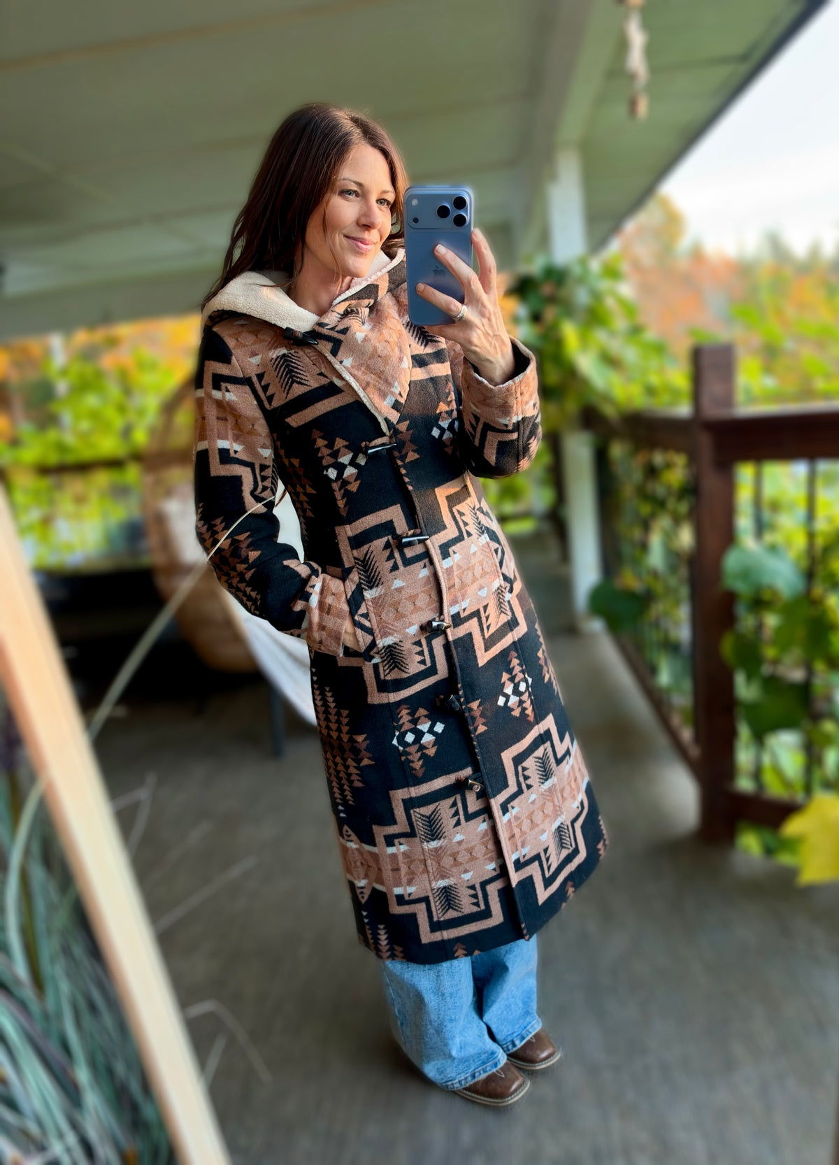 The Aztec Sherpa Hooded Coat | Panhandle