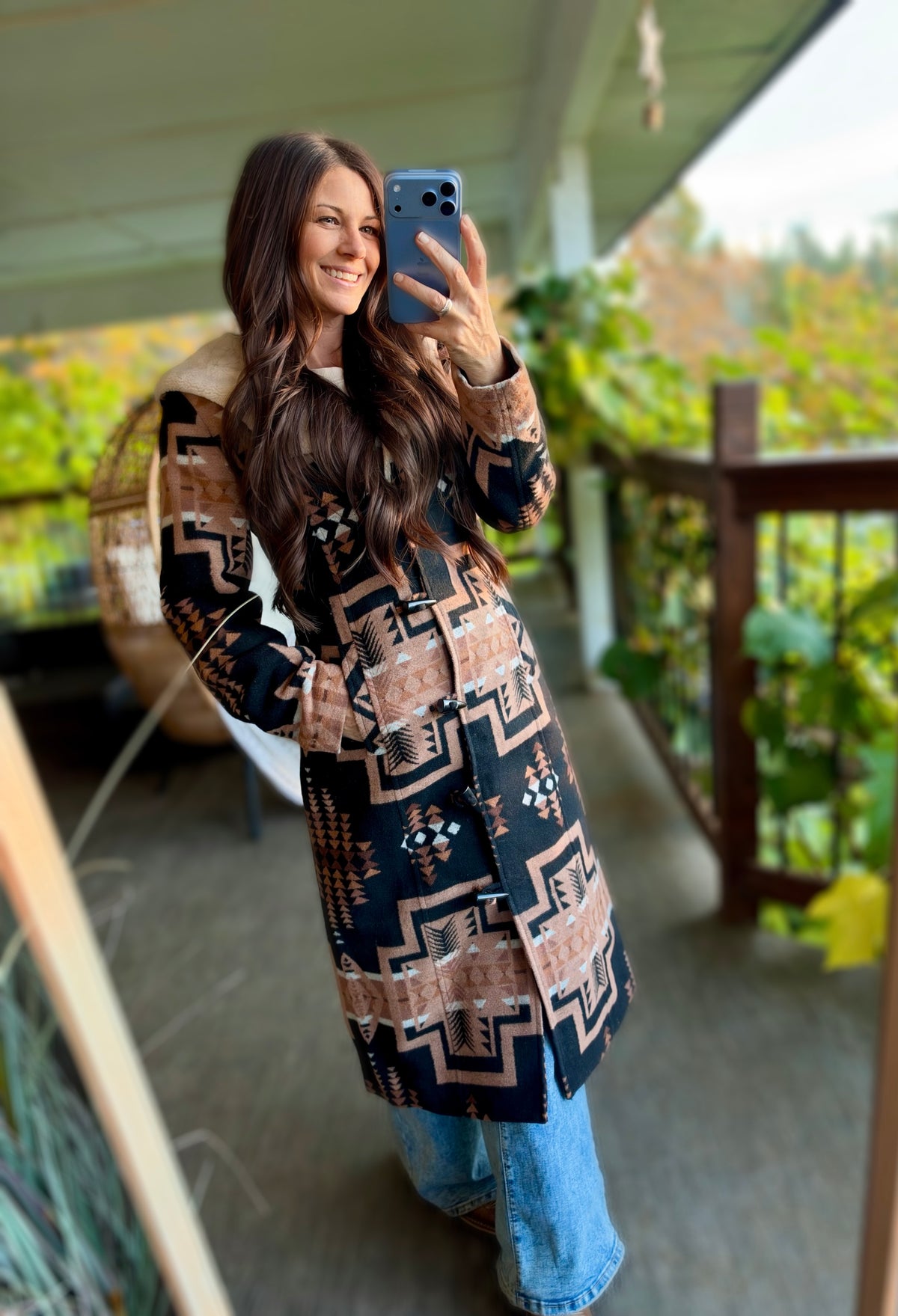 The Aztec Sherpa Hooded Coat | Panhandle