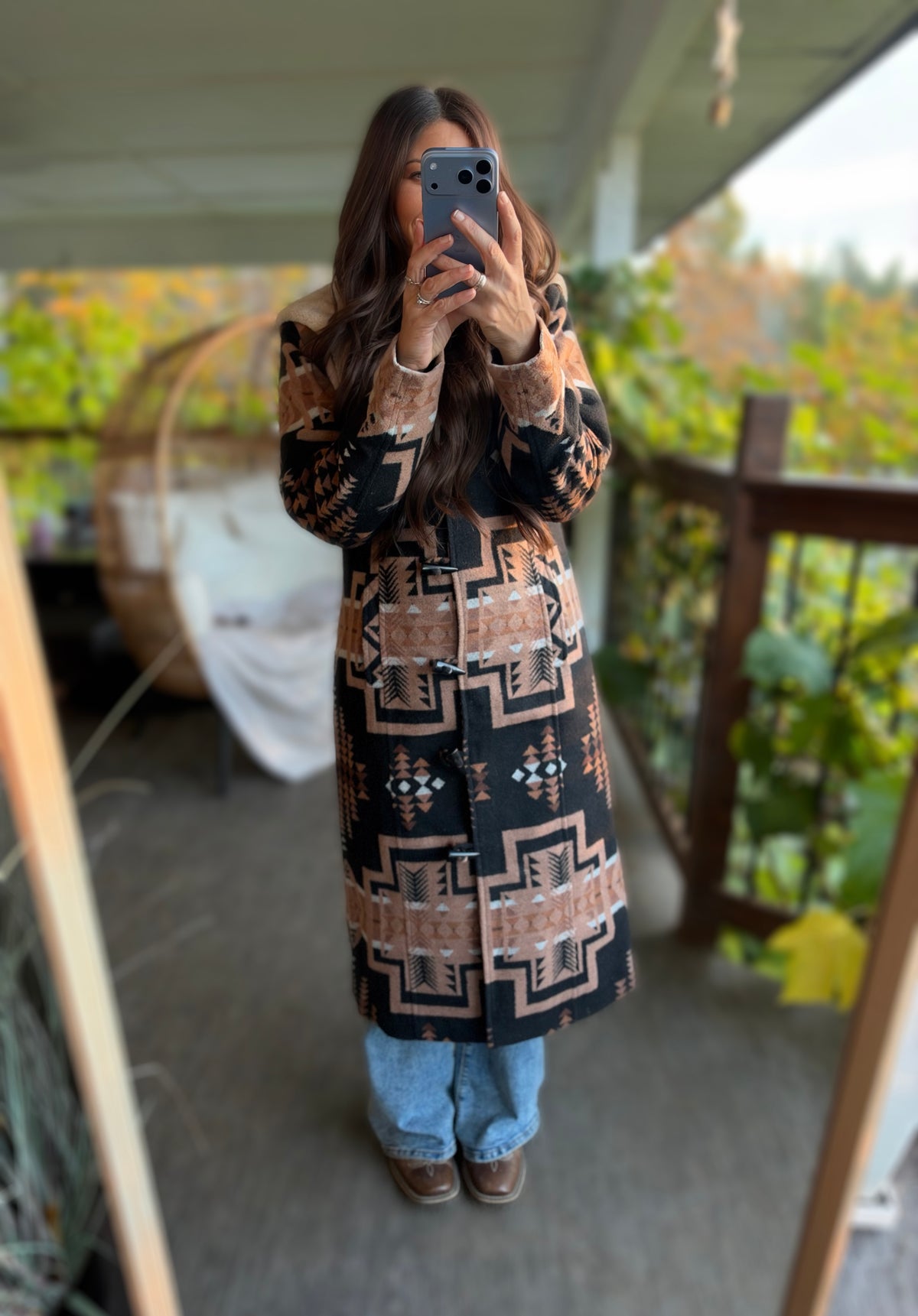 The Aztec Sherpa Hooded Coat | Panhandle
