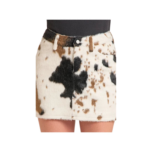 🤎 The Wild West Cowhide Mini Skirt — Rock & Roll Denim