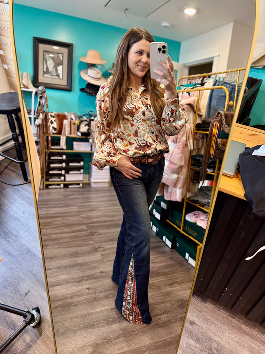Western Dress Shirt + Rock n roll Hooey Flares