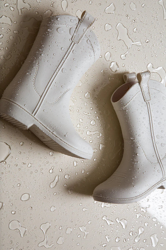Coastal Cowgirl All Weather Rubber Boots Bone White