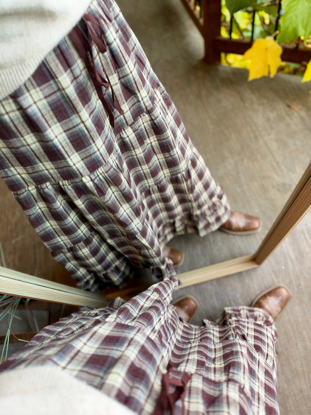 The Autumn Trails Plaid Maxi Skirt