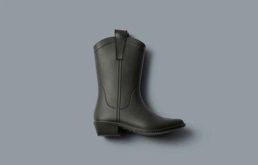 Coastal Cowgirl All Weather Rubber Boots: Midnight Black