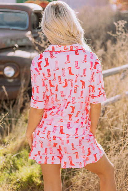 The Dolly Pink Boots Pajama Set