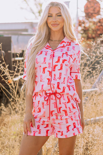 The Dolly Pink Boots Pajama Set