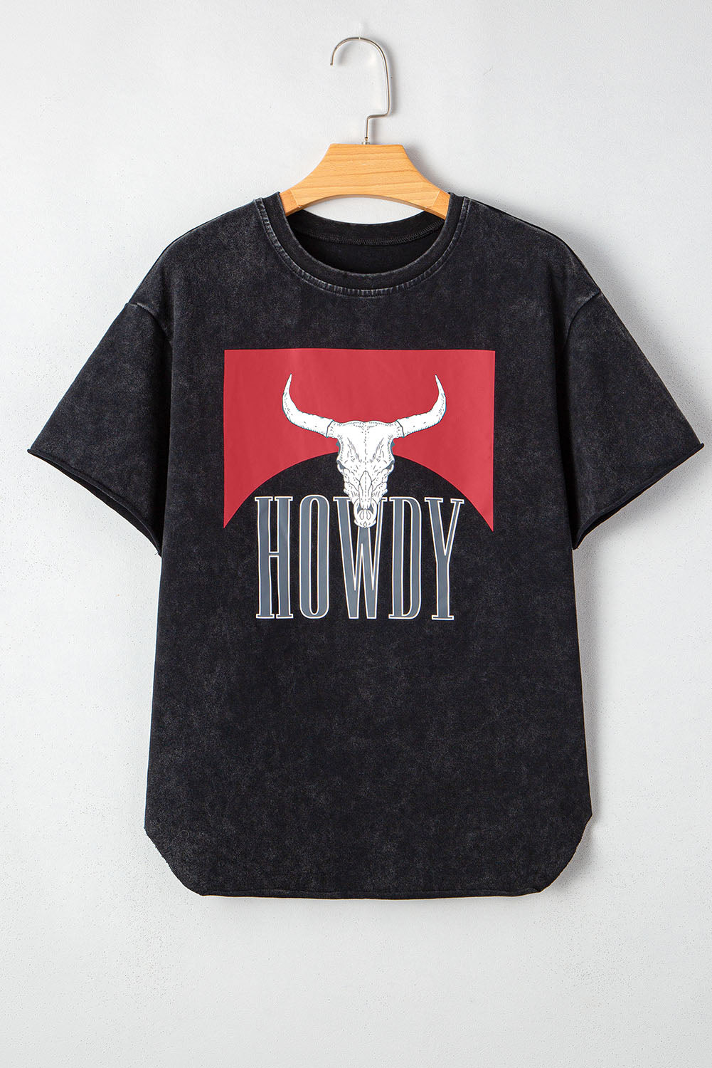 The Howdy Tee - Steer Head Vintage T Shirt with side slits