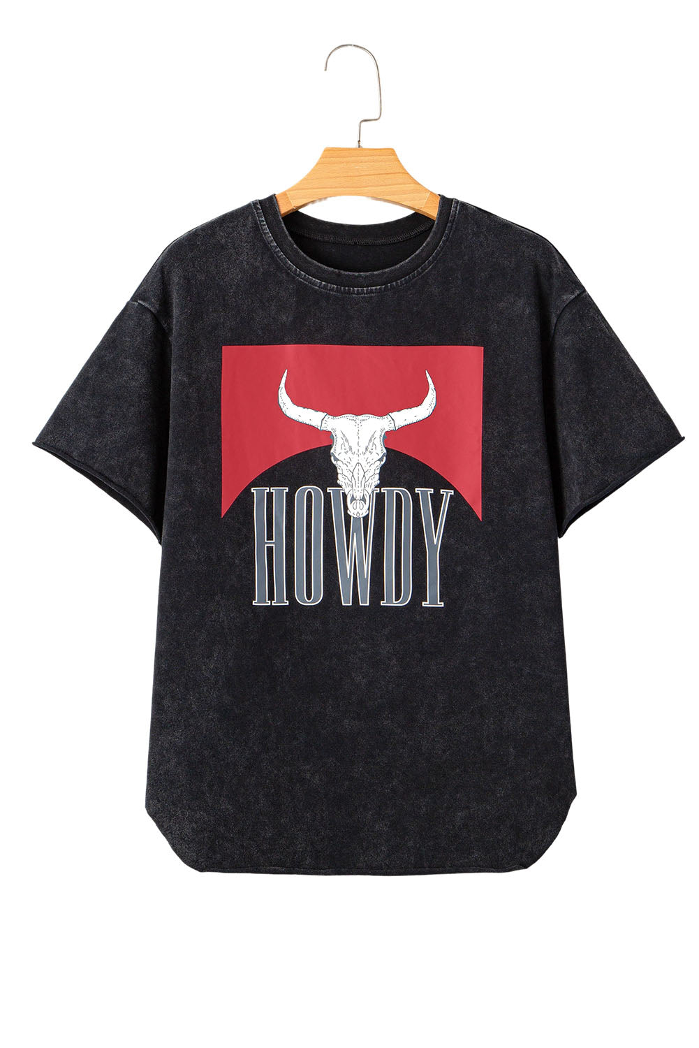 The Howdy Tee - Steer Head Vintage T Shirt with side slits