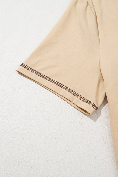 RODEO Horseshoe Embroidered Apricot Pocket Tee