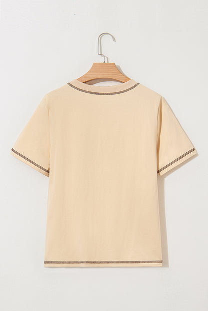 RODEO Horseshoe Embroidered Apricot Pocket Tee