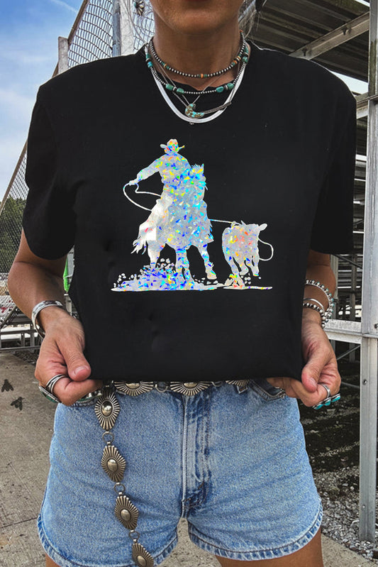 The Roper - Black Western Roper Tee