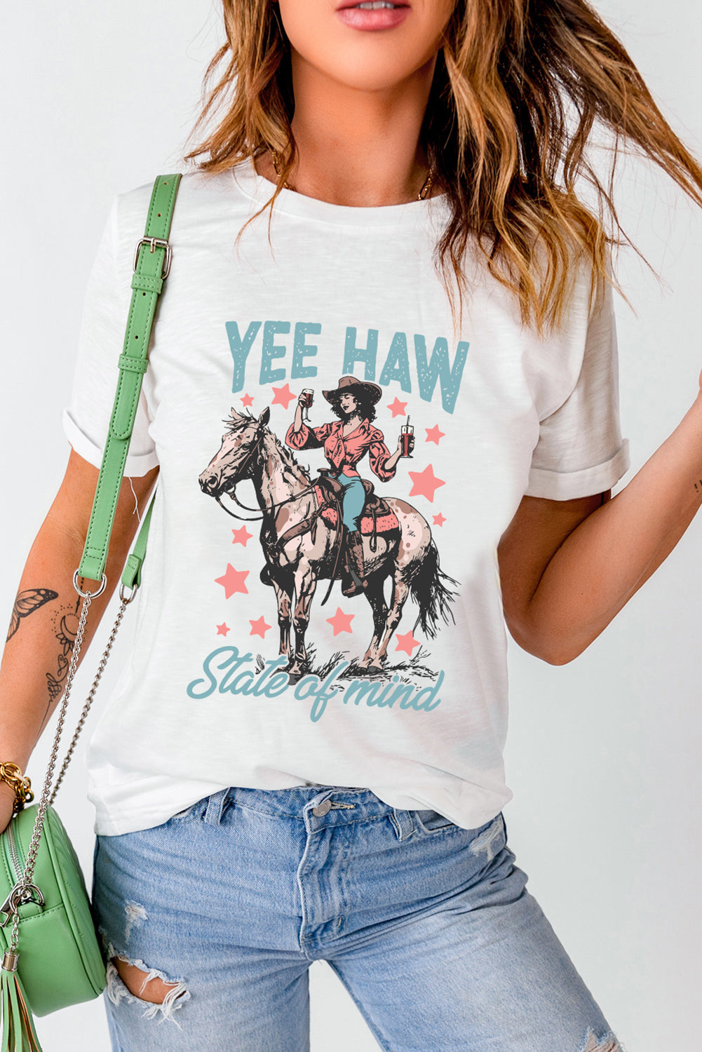 YEE HAW State of mind Cuffed Tee