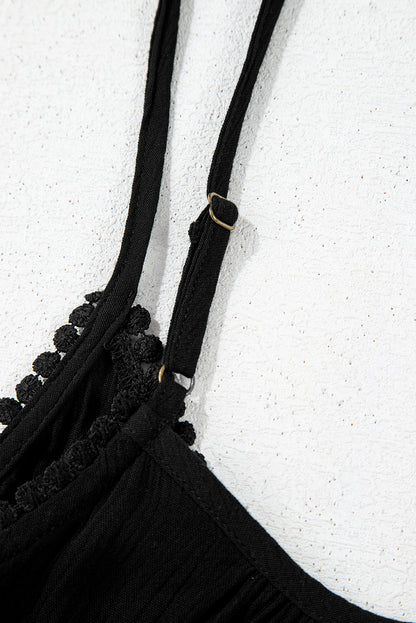 Flower Trails Black Embroidered Top