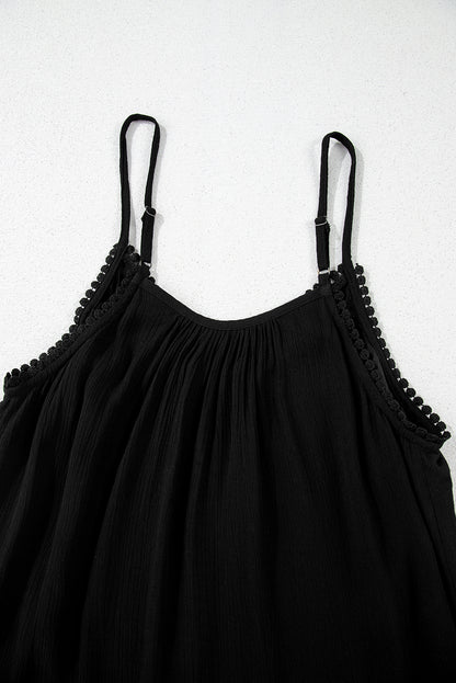 Flower Trails Black Embroidered Top