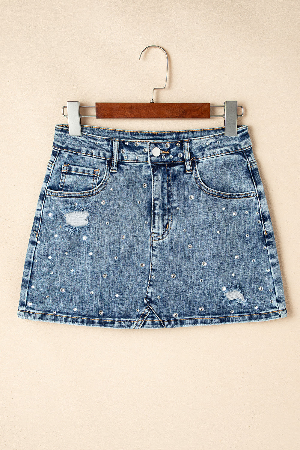 Rhinestone Cowgirl Denim Mini Skirt