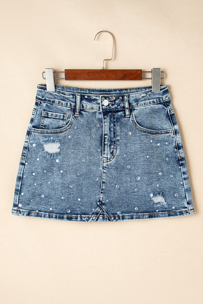 Rhinestone Cowgirl Denim Mini Skirt