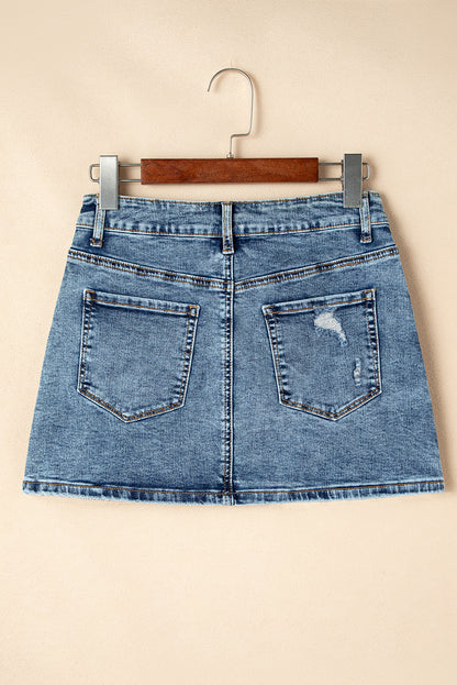 Rhinestone Cowgirl Denim Mini Skirt