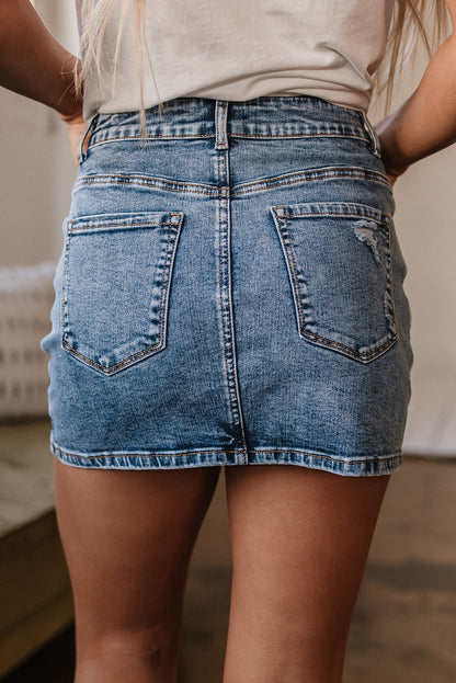 Rhinestone Cowgirl Denim Mini Skirt