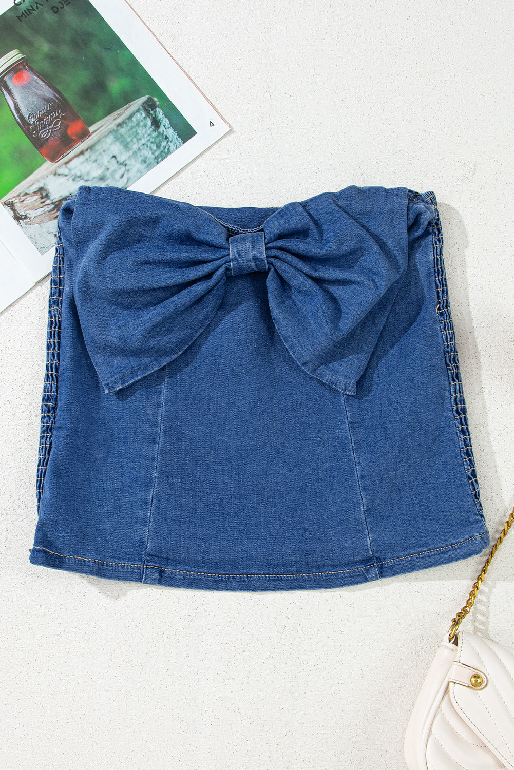The Sailor - Vintage Bow Denim Tube Top