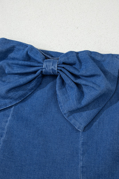 The Sailor - Vintage Bow Denim Tube Top