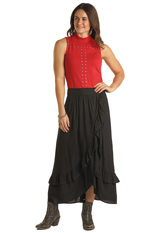 Panhandle Tiered Ruffle Skirt - black