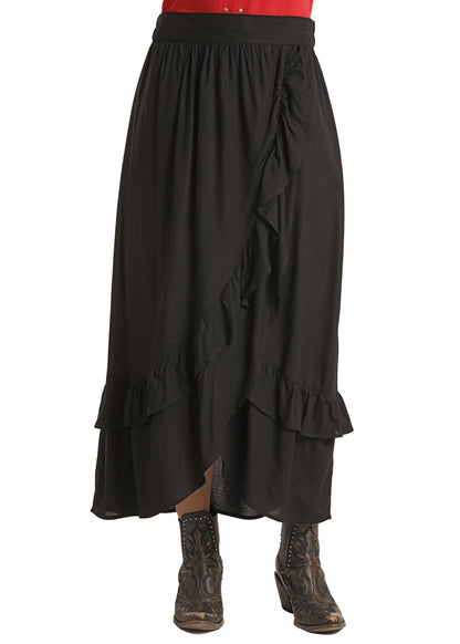 Panhandle Tiered Ruffle Skirt - black