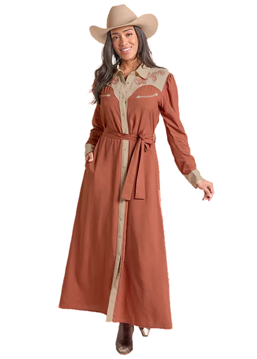The Copper Canyon Western Maxi Dress by Panhandle🤎