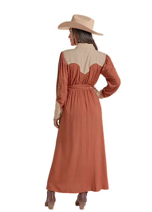 The Copper Canyon Western Maxi Dress by Panhandle🤎
