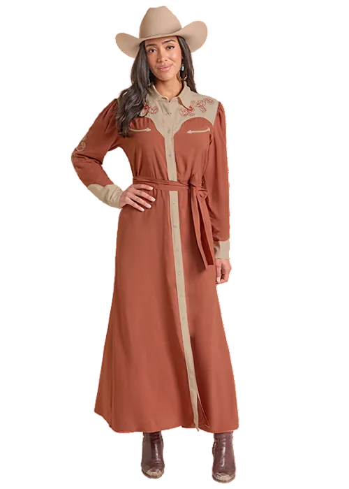 The Copper Canyon Western Maxi Dress by Panhandle🤎