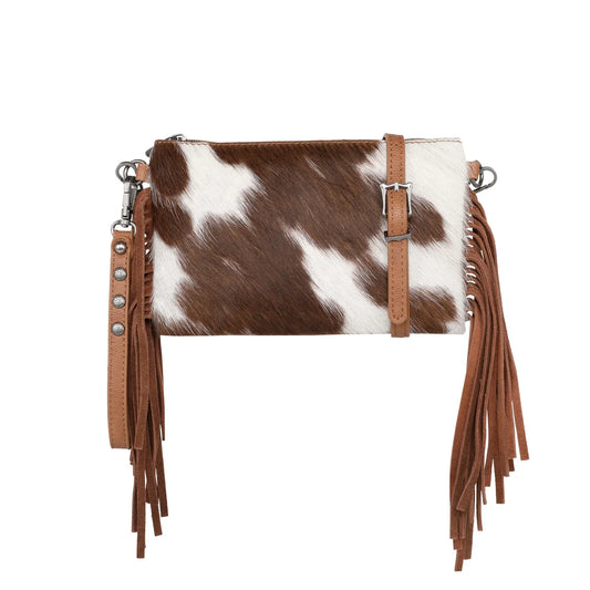 Montana West Genuine Cowhide Clutch & Crossbody Purse – Brown