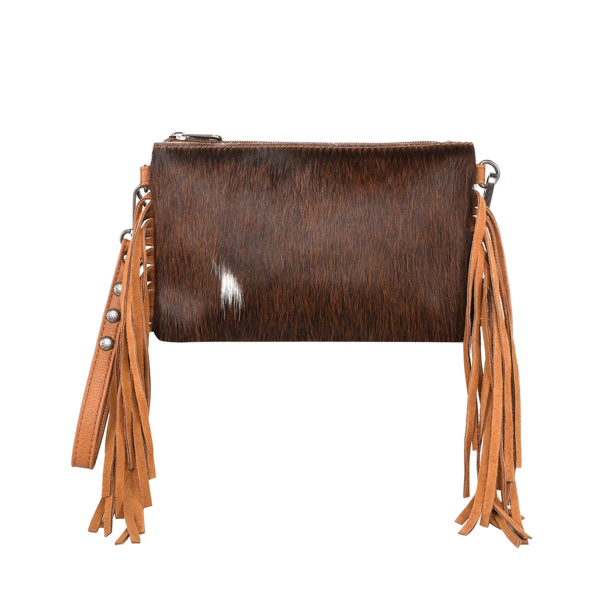 Montana West Genuine Cowhide Clutch & Crossbody Purse – Brown